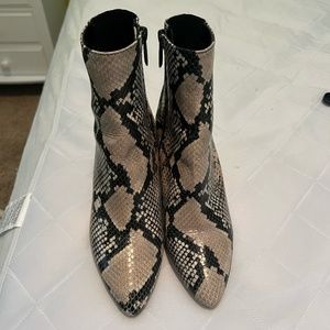 Snake Skin High Heeled Boots